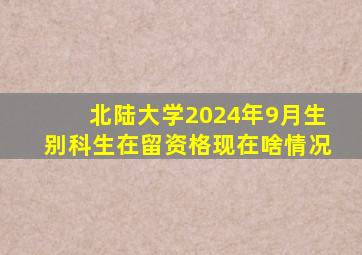 北陆大学2024年9月生别科生在留资格现在啥情况